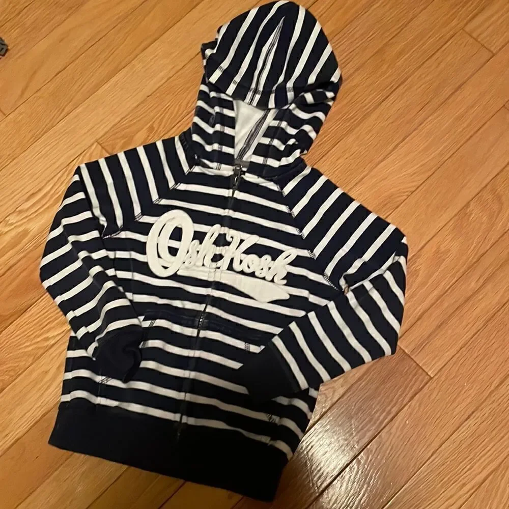 Osh kosh striped zip up sweater